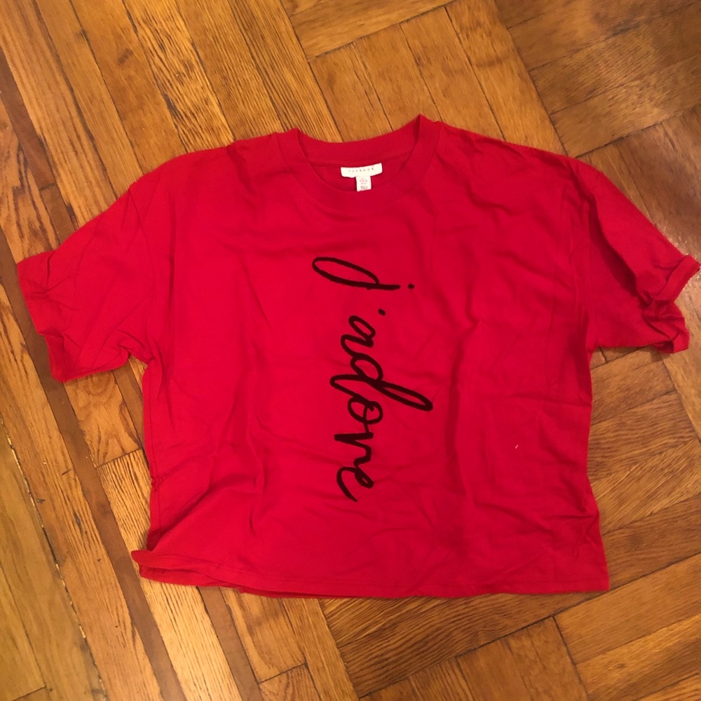 Top shop J’adore cropped tee shirt Size US2